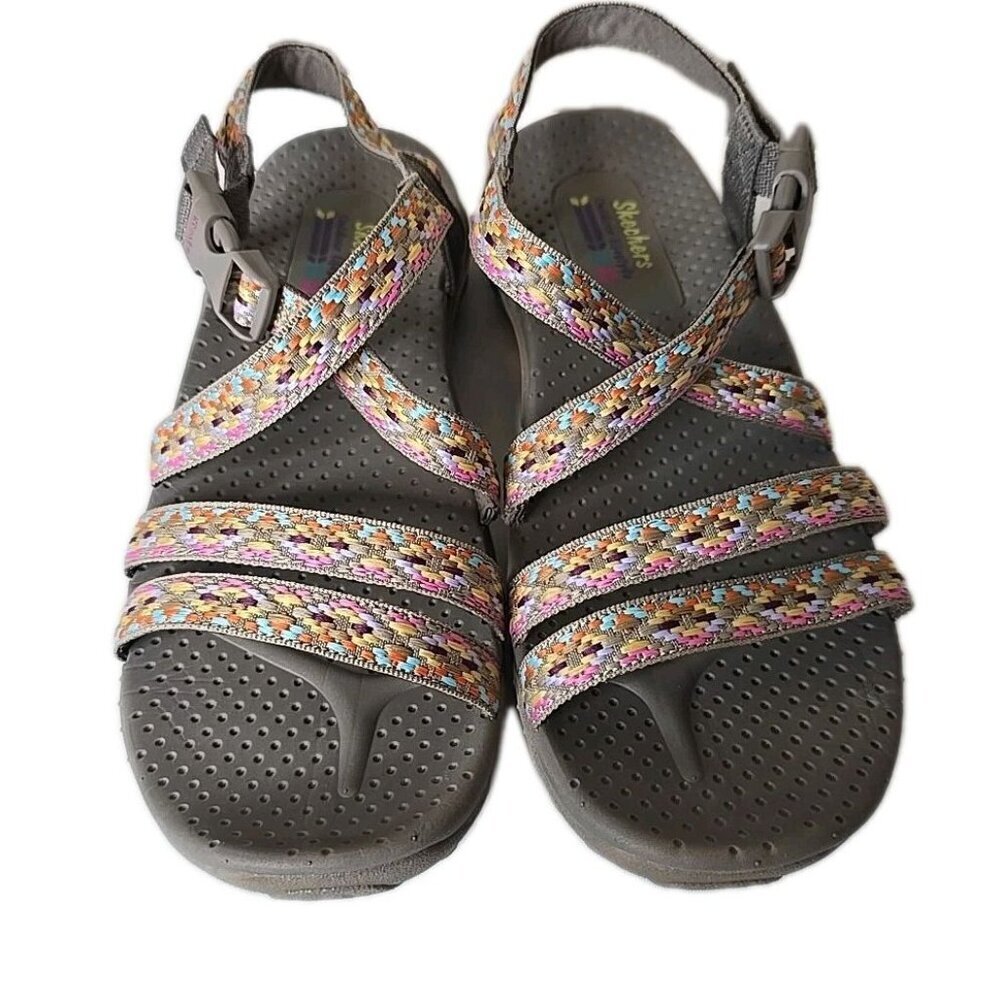 Skechers NWOB Women's Reggae Dream Weaver Taupe Multi Sandals Size 7 NEW